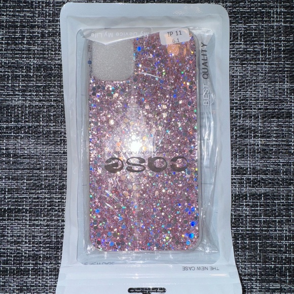 NEW iPhone 11 Pink Phone Case Glitter Sparkle - Picture 2 of 6